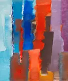 Blau-Rot-Vertikal by Fritz Winter, 1967, Oil on canvas, sold May 2011