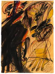 Walter Stöhrer, 2 Blätter zu "Der Kopf des Vitus Bering", 1975, Gouache