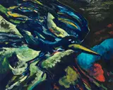 Auf der Suche nach dem Ausgang by Bernd Zimmer, 1984, Oil on canvas, sold May 2011