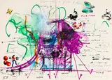 Jean Tinguely, Hommage à Yves Klein: Le monstre dans la forêt, 1969, Watercolour