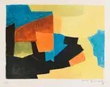 Serge Poliakoff, Composition noire, jaune, bleue et rouge, 1966, Etching and aquatint