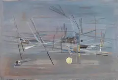Francis Bott, Composition, 1949, Gouache