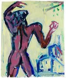 Helmut Middendorf, Study for city of the red night, 1982, Acrylic on paper