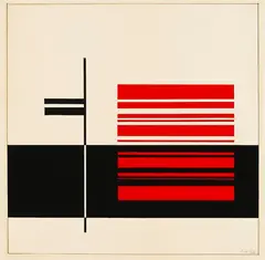 Jean Gorin, Composition plastique, 1964, Gouache