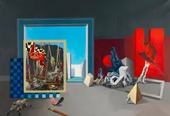 Francis Bott, Hommage à Uccello, 1980, Acrylic on canvas