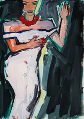 Elvira Bach, Tanzende, 1982, Gouache