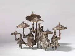 Gerhard Brandes, Regenschirmgruppe, 1960, Bronze