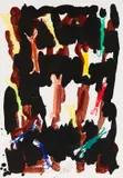 Markus Lüpertz, Komposition mit Knochen/dunkel, 1979, Gouache