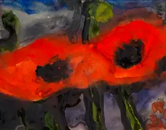 Roter Mohn by Klaus Fußmann, 1991, Watercolour, sold May 2011