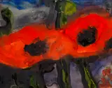 Roter Mohn by Klaus Fußmann, 1991, Watercolour, sold May 2011