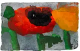 Roter Mohn by Klaus Fußmann, 1991, Watercolour, sold May 2011