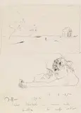 Selbstporträt mit Glas und Zigarette by Horst Janssen, 1965, Ball-point drawing, sold May 2011