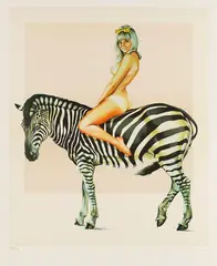 Zebra by Mel Ramos, 1981, Lithograph in colours, sold May 2011