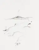 Fjord by Horst Janssen, 1971, Pencil drawing, sold May 2011