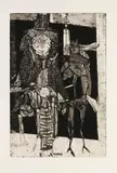 Horst Janssen, Hommage à Willem, 1958, Etching