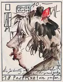 Selbstporträt by Horst Janssen, 1981, India Ink, sold May 2011