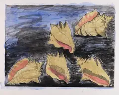 Five shells by Jim Dine, 1982, Acrylic, sold May 2011
