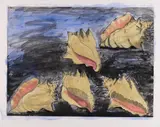 Jim Dine, Five shells, 1982, Acrylic