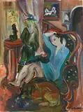Babette Beckmann, Im Atelier, 1980, Oil on canvas