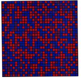 François Morellet, Composition bleu et rouge, 1970, Silkscreen in colours