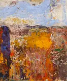 Valentin Oman, Landschaft, 1989, Collage