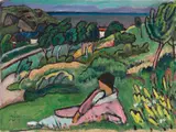 Gabriele Münter, Landschaft am Meer, 1919, Oil on canvas