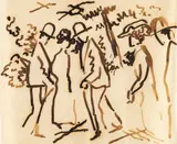 August Macke, Morgenpromenade, 1913, India ink drawing