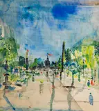 Wilhelm Thöny, Avenue des Invalides, 1931, Watercolour