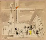 Lyonel Feininger, Oh, just: "Curiosity!", 1945, India ink drawing