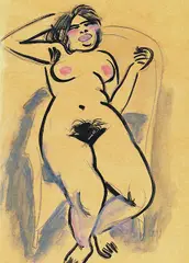 Sitzender Akt by Max Pechstein, 1910, India Ink, sold Dec 2010