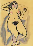 Max Pechstein, Sitzender Akt, 1910, India Ink