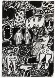 Jean Dubuffet, Paysage avec six personnages, 27 juin 1980