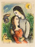 Marc Chagall, Die Jugendlichen, 1975, Lithograph in colours
