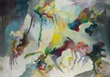 Bernard Schultze, Jagd der Migof-Tiere, 1995, Oil on canvas