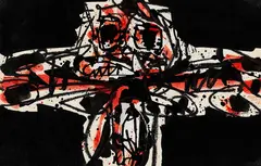 Antonio Saura Atarés, Kreuzigung, 1967, Collage