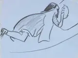Mädchen mit Katze by Ernst Ludwig Kirchner, 1907, Chalk drawing, sold Dec 2010