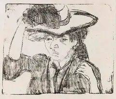 Mädchen mit Hut by Ernst Ludwig Kirchner, 1908, Lithograph, sold Dec 2010
