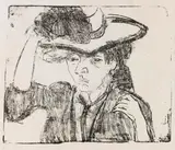 Mädchen mit Hut by Ernst Ludwig Kirchner, 1908, Lithograph, sold Dec 2010