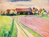 Blick auf Klotzsche bei Dresden by Conrad Felixmüller, 1930, Watercolour, sold Dec 2010