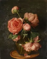 Eduard von Grützner, Sillleben mit Pfingstrosen, 1902, Oil on canvas