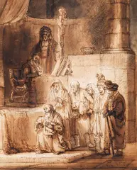 Samuel van Hoogstraten, Zugeschrieben - Die Darbringung im Tempel, 1660, Pen and ink drawing
