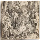 Die Heilige Sippe by Albrecht Durer, 1511, Woodcut, sold Oct 2010