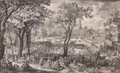 Nicolas de Bruyn, Ländliches Fest, 1607, Engraving
