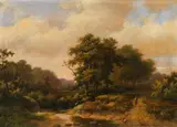 Marinus Adrianus Koekkoek, Landschaft mit Bachlauf, 1862, Oil on panel