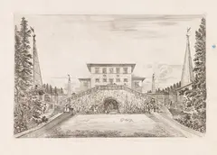 Stefano della Bella, 6 Blätter: Vues de la villa de Pratolino, près de Florence, 1651, Etching