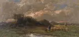 Desire Thomassin, Gewitterlandschaft mit Schäfer und Herde