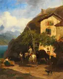 Franz Reinhold, Beim Aufbruch, 1852, Oil on panel