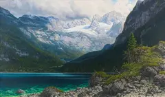 Vorderer Gosausee mit Blick auf den Dachstein by Rudolf Reschreiter, 1925, Oil on canvas, sold Oct 2010