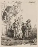 Drei Orientalen by Rembrandt Harmensz van Rijn, 1641, Etching, sold Oct 2010