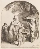 Adriaen van Ostade, Der Quacksalber, 1648, Etching